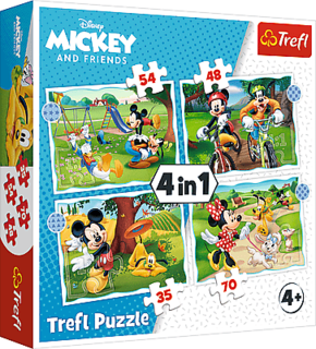 Trefl Puzzle 4v1 - Mickeyho pekný deň / Disney Standard Characters