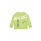 Otroški bombažen pulover Kenzo Kids zelena barva - zelena. Otroški pulover iz kolekcije Kenzo Kids. Model, izdelan iz pletenine s potiskom.