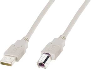 Digitus kabel USB A-B 5m siv dvojno oklopljen