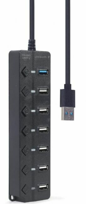 Gembird USB razdelilnik s stikalom 7-vrat UHB-U3P1U2P6P-01