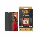PanzerGlass Privacy UWF zaščitno steklo za iPhone 15 Pro, črno, +aplikator