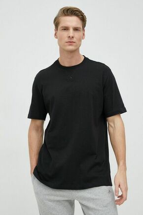 Bombažna kratka majica adidas črna barva - črna. Kratka majica iz kolekcije adidas. Model izdelan iz enobarvne pletenine.