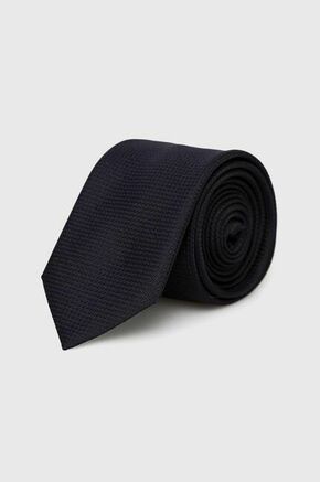Svilena kravata HUGO mornarsko modra barva - mornarsko modra. Kravata iz kolekcije HUGO. Model izdelan iz vzorčaste tkanine.