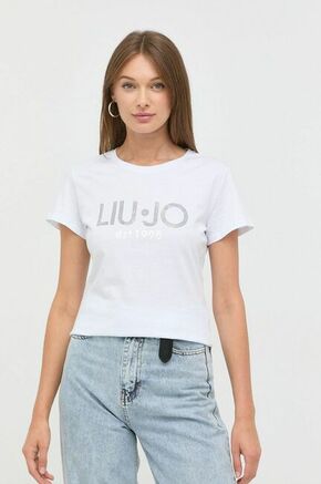 Bombažna kratka majica Liu Jo bela barva - bela. Kratka majica iz kolekcije Liu Jo. Model izdelan iz tanke