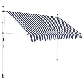 Shumee Ročno zložljiva tenda 300 cm modre in bele črte