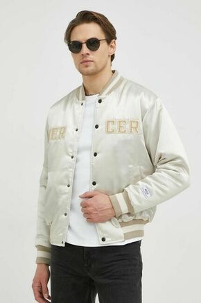 Bomber jakna Mercer Amsterdam zlata barva - zlata. Bomber jakna iz kolekcije Mercer Amsterdam. Podložen model