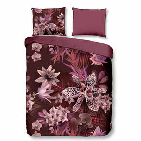 Bordo rdeča posteljnina iz organskega bombaža Descanso Orchid