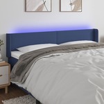 Greatstore LED posteljno vzglavje modro 183x16x78/88 cm blago