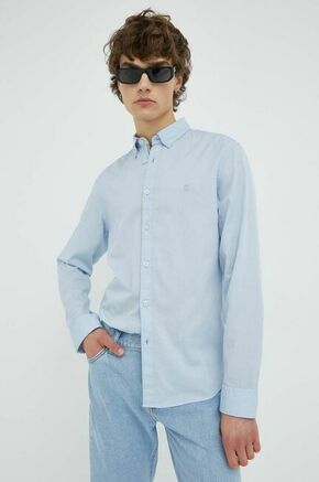 Bombažna srajca Marc O'Polo moška - modra. Srajca iz kolekcije Marc O'Polo
