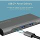 IcyBox priklopna postaja, Power Delivery, 100W, siva (IB-ADK4026-CPD)