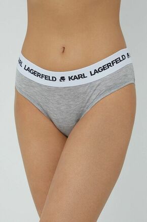 Spodnjice Karl Lagerfeld siva barva - siva. Spodnjice iz kolekcije Karl Lagerfeld. Model izdelan iz elastične