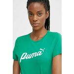 Bombažna kratka majica Puma ženska, zelena barva, 679315 - zelena. Kratka majica iz kolekcije Puma, izdelana iz tanke, elastične pletenine. Model iz zračne bombažne tkanine.