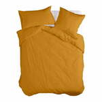 Gorčično rumena bombažna prevleka za odejo za zakonsko posteljo 200x200 cm Basic – Happy Friday