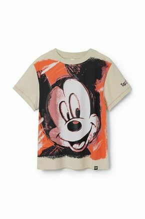 Otroška bombažna kratka majica Desigual x Mickey bela barva - bela. Kratka majica iz kolekcije Desigual. Model izdelan iz pletenine s potiskom.