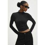 Majica Answear Lab ženska, črna barva - črna. Bluza iz kolekcije Answear Lab, izdelana iz enobarvne pletenine. Zelo elastičen material zagotavlja popolno svobodo gibanja.