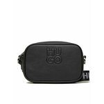 Torbica HUGO črna barva - črna. Majhna torbica iz kolekcije HUGO. Model na zapenjanje, izdelan iz ekološkega usnja.