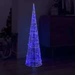 vidaXL Akrilna okrasna LED piramida modra 120 cm