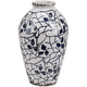 Beliani Dekorativna vaza 22 cm bela modra MALLIA