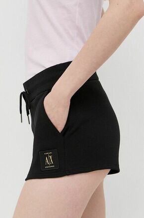 Bombažne kratke hlače Armani Exchange črna barva - črna. Kratke hlače iz kolekcije Armani Exchange. Model izdelan iz tanke