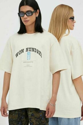 Bombažna kratka majica Won Hundred bež barva - bež. Kratka majica iz kolekcije Won Hundred