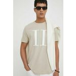 Bombažna kratka majica Les Deux moški, bež barva - bež. Kratka majica iz kolekcije Les Deux, izdelana iz pletenine, prijetne na otip. Model iz visokokakovostnega in trajnostnega materiala.