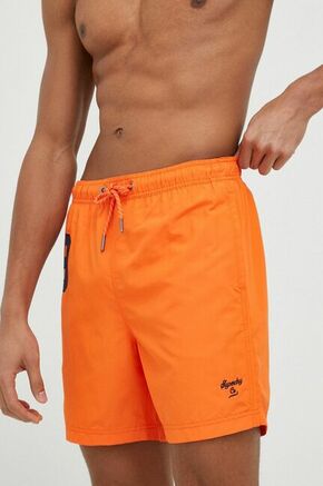Kopalne kratke hlače Superdry oranžna barva - oranžna. Kopalne kratke hlače iz kolekcije Superdry. Model izdelan iz lahkega blaga. Izjemno zračen