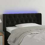Greatstore LED posteljno vzglavje črno 103x16x78/88 cm žamet