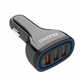 DUDAO R7S avto polnilec 3x USB QC 3.0 2.4A 18W, črna