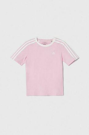 Otroška bombažna kratka majica adidas roza barva - roza. Otroške lahkotna kratka majica iz kolekcije adidas