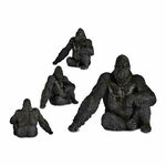 NEW Okrasna Figura Gorila Črna Resin (34 x 50 x 63 cm)