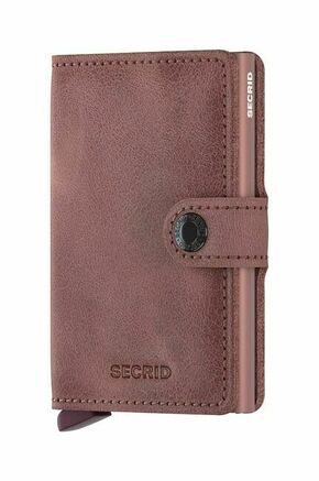 Usnjena denarnica Secrid Vintage Mauve roza barva - roza. Mala denarnica iz kolekcije Secrid. Model izdelan iz kombinacije naravnega usnja in kovine.