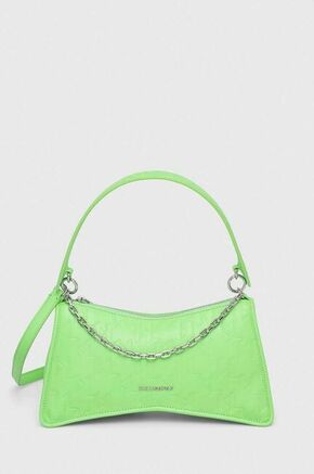 Torbica Karl Lagerfeld zelena barva - zelena. Majhna torbica iz kolekcije Karl Lagerfeld. Model na zapenjanje