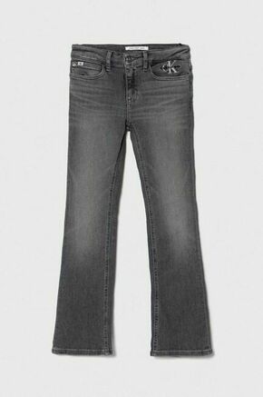Otroške kavbojke Calvin Klein Jeans - siva. Otroški kavbojke iz kolekcije Calvin Klein Jeans. Model izdelan iz elastičnega jeansa.