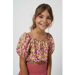 Otroška bluza Mayoral rumena barva - rumena. Otroški bluza iz kolekcije Mayoral, izdelana iz vzorčaste tkanine. Poliester zagotavlja večjo odpornost na gubanje.