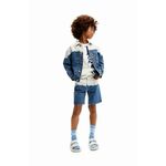 Otroška jeans jakna Desigual - modra. Otroški jakna iz kolekcije Desigual. Prehoden model, izdelan iz jeansa. Model iz izjemno udobne bombažne tkanine.