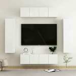 Komplet TV omaric 6-delni visok sijaj bela iverna plošča - vidaXL - Bela - 715 - 60 x 30 x 30 cm - vidaXL