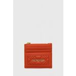 Denarnica Love Moschino ženski, oranžna barva - oranžna. Mala denarnica iz kolekcije Love Moschino. Model izdelan iz ekološkega usnja.