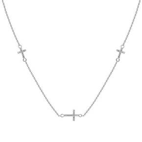 Brilio Silver Elegantna srebrna ogrlica s cirkoni NCL27W srebro 925/1000