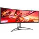 AOC Agon AG493UCX2 monitor, VA, 49", 32:9, 5120x1440, 165Hz, USB-C, HDMI, Display port, USB