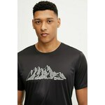Športna kratka majica Jack Wolfskin Peak Graphic moška, črna barva, A63269 - črna. Športna kratka majica iz kolekcije Jack Wolfskin. Model izdelan iz materiala, ki odvaja vlago.