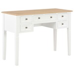 Greatstore Pisalna miza iz lesa 109,5x45x77,5 cm bela
