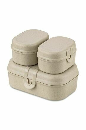 Koziol lunchbox (3-pack) - bež. Lunchbox iz kolekcije Koziol. Model izdelan iz plastike.