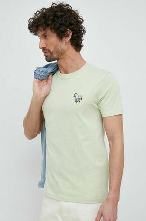 Bombažna kratka majica PS Paul Smith zelena barva - zelena. Kratka majica iz kolekcije PS Paul Smith. Model izdelan iz tanke