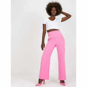 ITALY MODA Ženske hlače z žepi PICKA svetlo roza DHJ-SP-16008.01X_387620 XL