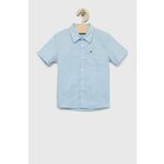 Otroška srajca Tommy Hilfiger - modra. Srajca iz kolekcije Tommy Hilfiger. Model izdelan iz tanke, elastične tkanine. Izjemno udoben material.