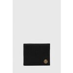 Denarnica Guess moški, črna barva - črna. Mala denarnica iz kolekcije Guess. Model izdelan iz kombinacije naravnega in ekološkega usnja.