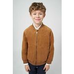 Otroška jakna Mayoral rjava barva - rjava. Otroški jakna iz kolekcije Mayoral. Prehoden model, izdelan iz imitacije semiša.