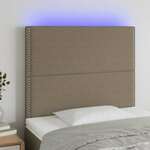 Greatstore LED posteljno vzglavje taupe 90x5x118/128 cm blago