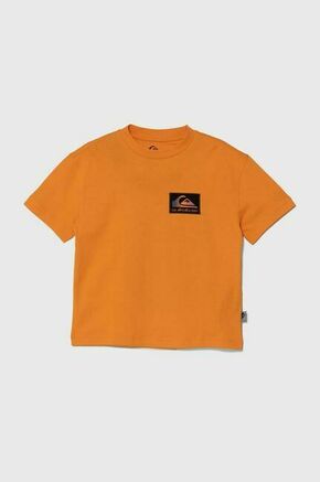 Otroška bombažna kratka majica Quiksilver BACKFLASHSSYTH oranžna barva - oranžna. Otroška kratka majica iz kolekcije Quiksilver
