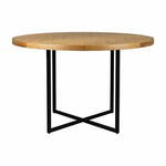 Okrogla jedilna miza z mizno ploščo v hrastovem dekorju ø 120 cm Class – Dutchbone
